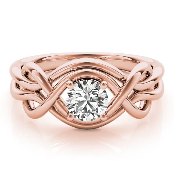 Solitaire Love Knot Engagement Ring, style 84341, On hand view in rose gold