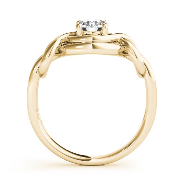 Solitaire Love Knot Engagement Ring, style 84341, Side view in yellow gold