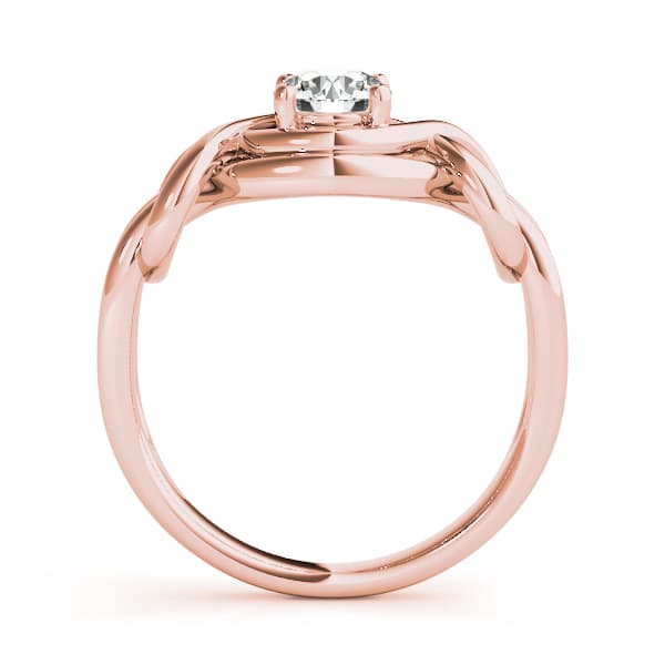 Solitaire Love Knot Engagement Ring, style 84341, Side view in rose gold