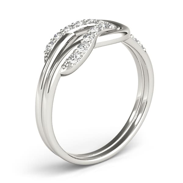 Diamond Love Knot Ring (1/4 ct. tw.), Angle view in white gold or platinum
