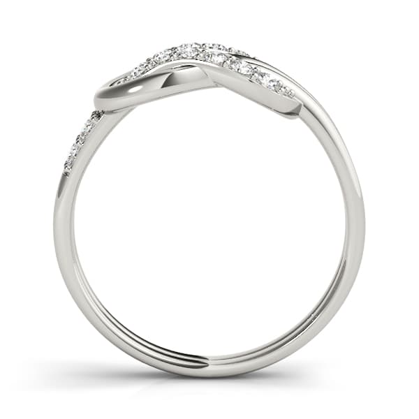 Diamond Love Knot Ring (1/4 ct. tw.), Side view in white gold or platinum