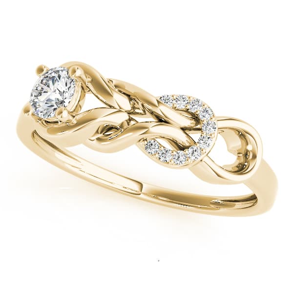 Love Knot Fashion Ring (0.05 ct. tw.), Front view in yellow gold