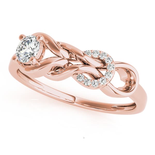 Love Knot Fashion Ring (0.05 ct. tw.), Front view in rose gold