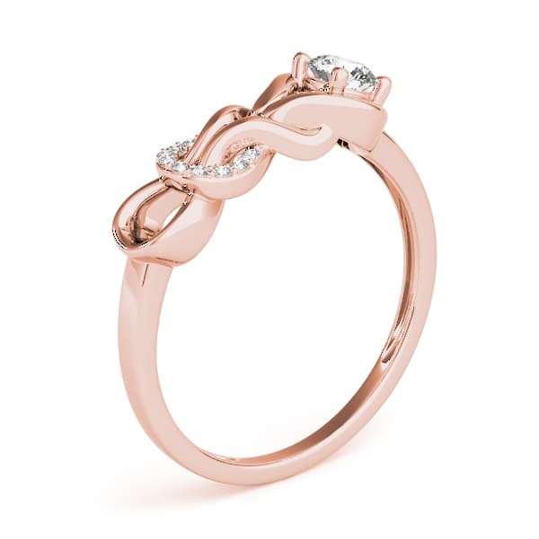 Love Knot Fashion Ring (0.05 ct. tw.), Angle view in rose gold