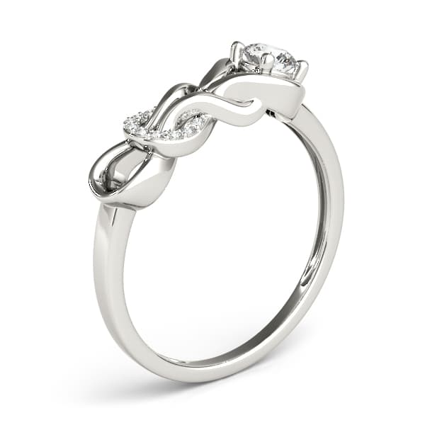 Love Knot Fashion Ring (0.05 ct. tw.), Angle view in white gold or platinum