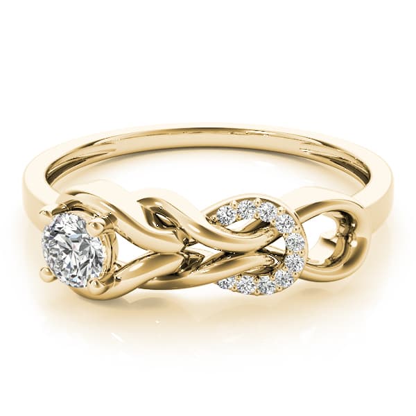 Love Knot Fashion Ring (0.05 ct. tw.), On hand view in yellow gold