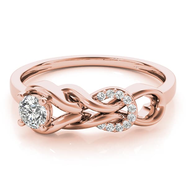 Love Knot Fashion Ring (0.05 ct. tw.), On hand view in rose gold
