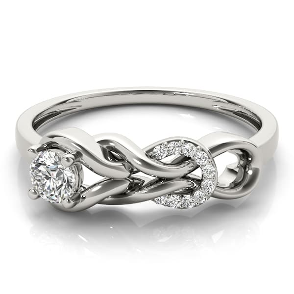 Love Knot Fashion Ring (0.05 ct. tw.), On hand view in white gold or platinum