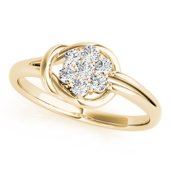 Cluster Love Knot Fashion Ring (1/4 ct. tw.), Front view in yellow gold