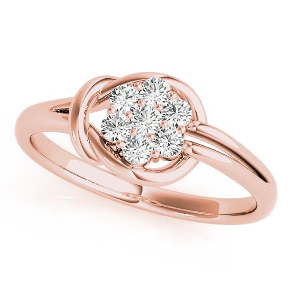 Cluster Love Knot Fashion Ring (1/4 ct. tw.), Front view in rose gold