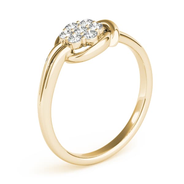 Cluster Love Knot Fashion Ring (1/4 ct. tw.), Angle view in yellow gold