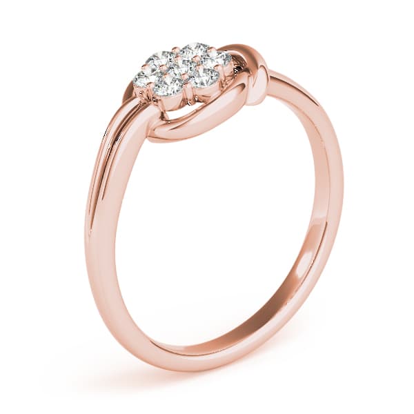 Cluster Love Knot Fashion Ring (1/4 ct. tw.), Angle view in rose gold