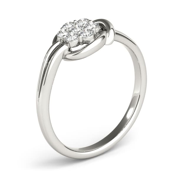 Cluster Love Knot Fashion Ring (1/4 ct. tw.), Angle view in white gold or platinum