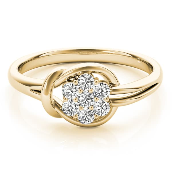Cluster Love Knot Fashion Ring (1/4 ct. tw.), On hand view in yellow gold