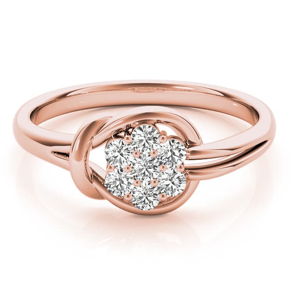 Cluster Love Knot Fashion Ring (1/4 ct. tw.), On hand view in rose gold