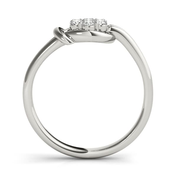 Cluster Love Knot Fashion Ring (1/4 ct. tw.), Side view in white gold or platinum