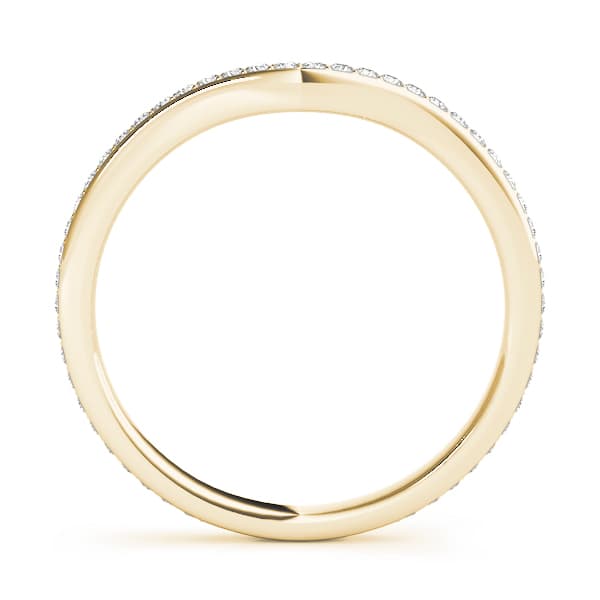 Prong In Channel Curved Wedding Band (1/4 ct. tw.), Side view in yellow gold