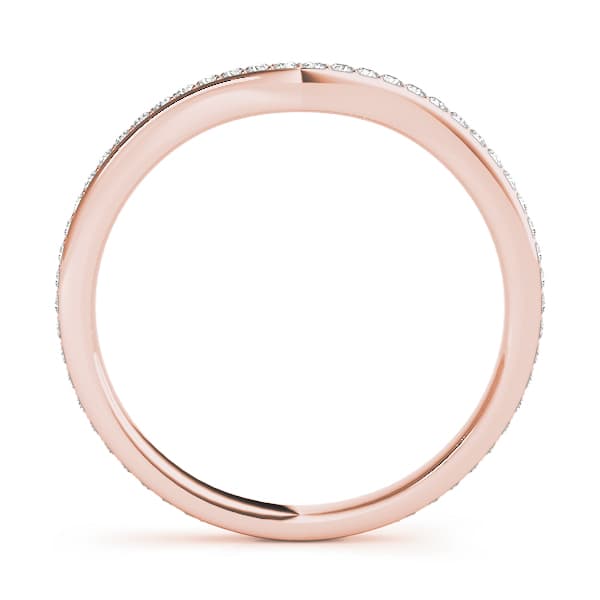 Prong In Channel Curved Wedding Band (1/4 ct. tw.), Side view in rose gold