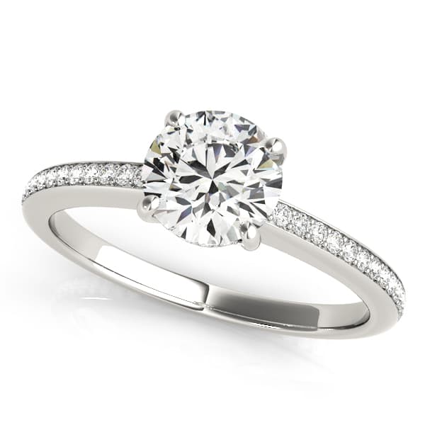 ENGAGEMENT RINGS SINGLE ROW PRONG — style 84350 in 10k White Gold