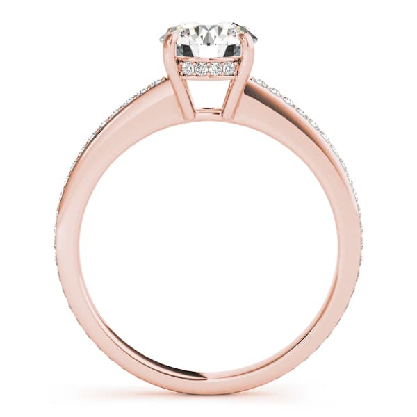 Single Row Prong Engagement Ring, style 84350, Side view in rose gold