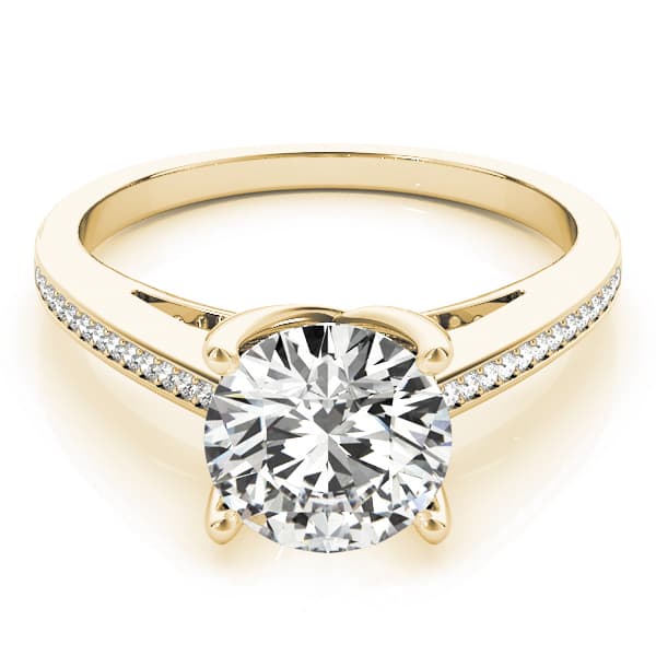 Channel Set Single Row Engagement Ring, style 84351, On hand view in yellow gold