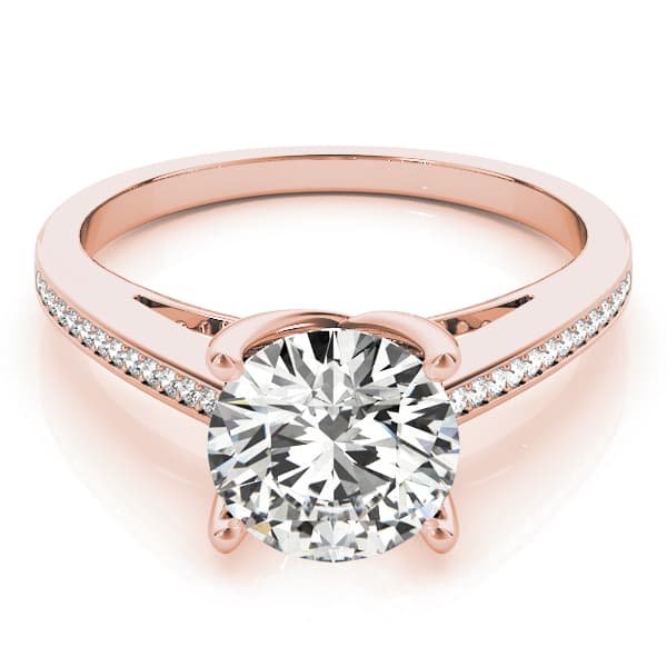 Channel Set Single Row Engagement Ring, style 84351, On hand view in rose gold