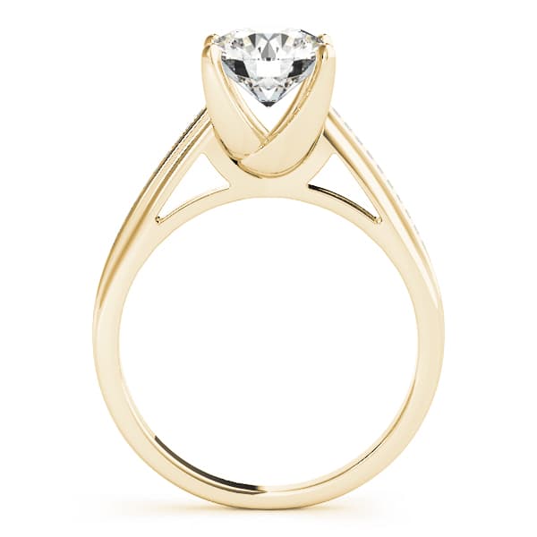 Channel Set Single Row Engagement Ring, style 84351, Side view in yellow gold