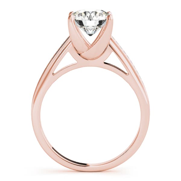 Channel Set Single Row Engagement Ring, style 84351, Side view in rose gold