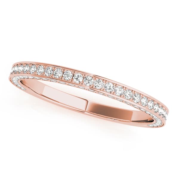 Multi-Row Prong In Channel Wedding Band (0.46 ct. tw.), Front view in rose gold
