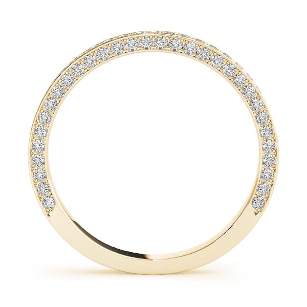 Multi-Row Prong In Channel Wedding Band (0.46 ct. tw.), Side view in yellow gold