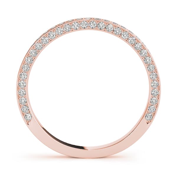 Multi-Row Prong In Channel Wedding Band (0.46 ct. tw.), Side view in rose gold