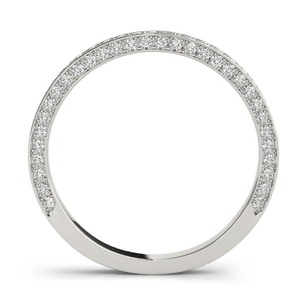 Multi-Row Prong In Channel Wedding Band (0.46 ct. tw.), Side view in white gold or platinum