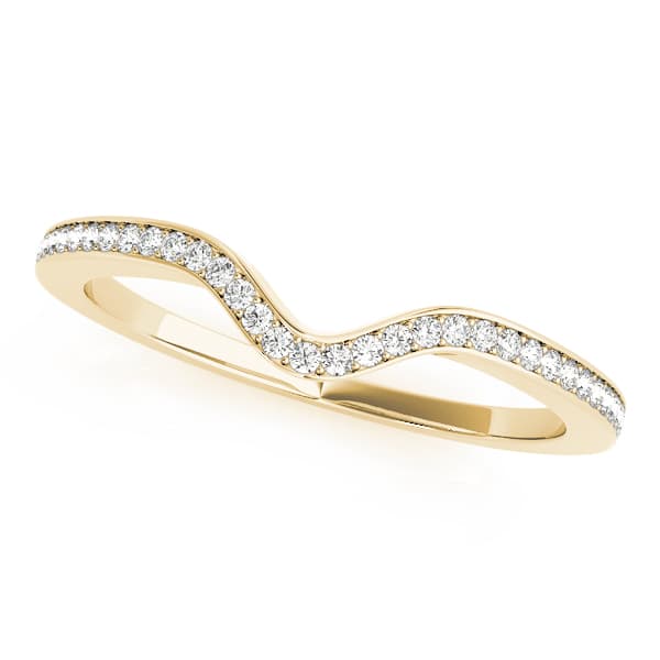 Curved Wedding Band (0.22 ct. tw.), Front view in yellow gold