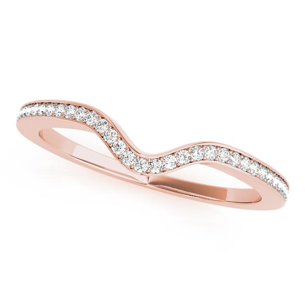 Curved Wedding Band (0.19 ct. tw.), Front view in rose gold