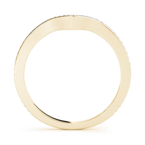 Curved Wedding Band (0.22 ct. tw.), Side view in yellow gold