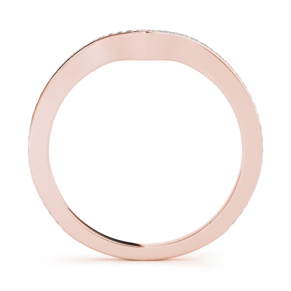 Curved Wedding Band (0.19 ct. tw.), Side view in rose gold