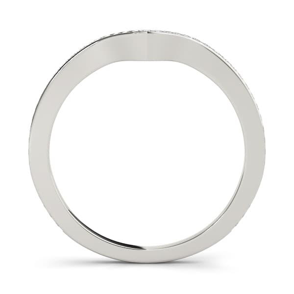 Curved Wedding Band (0.22 ct. tw.), Side view in white gold or platinum