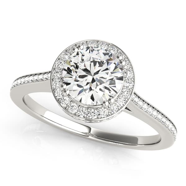 Single Row Bezel Set Engagement Ring — style 84353 in 10k White Gold