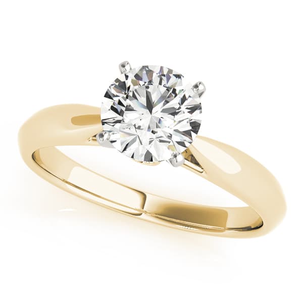 Solitaire Engagement Ring, style 84355, Front view in yellow gold