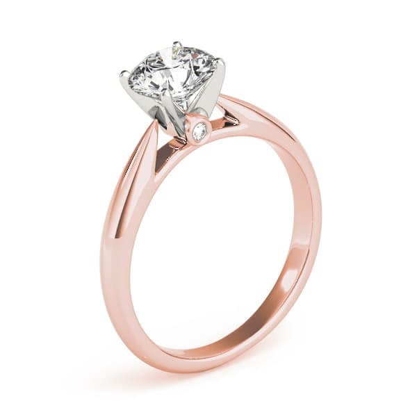 Solitaire Engagement Ring, style 84355, Angle view in rose gold