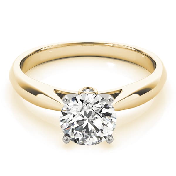 Solitaire Engagement Ring, style 84355, On hand view in yellow gold