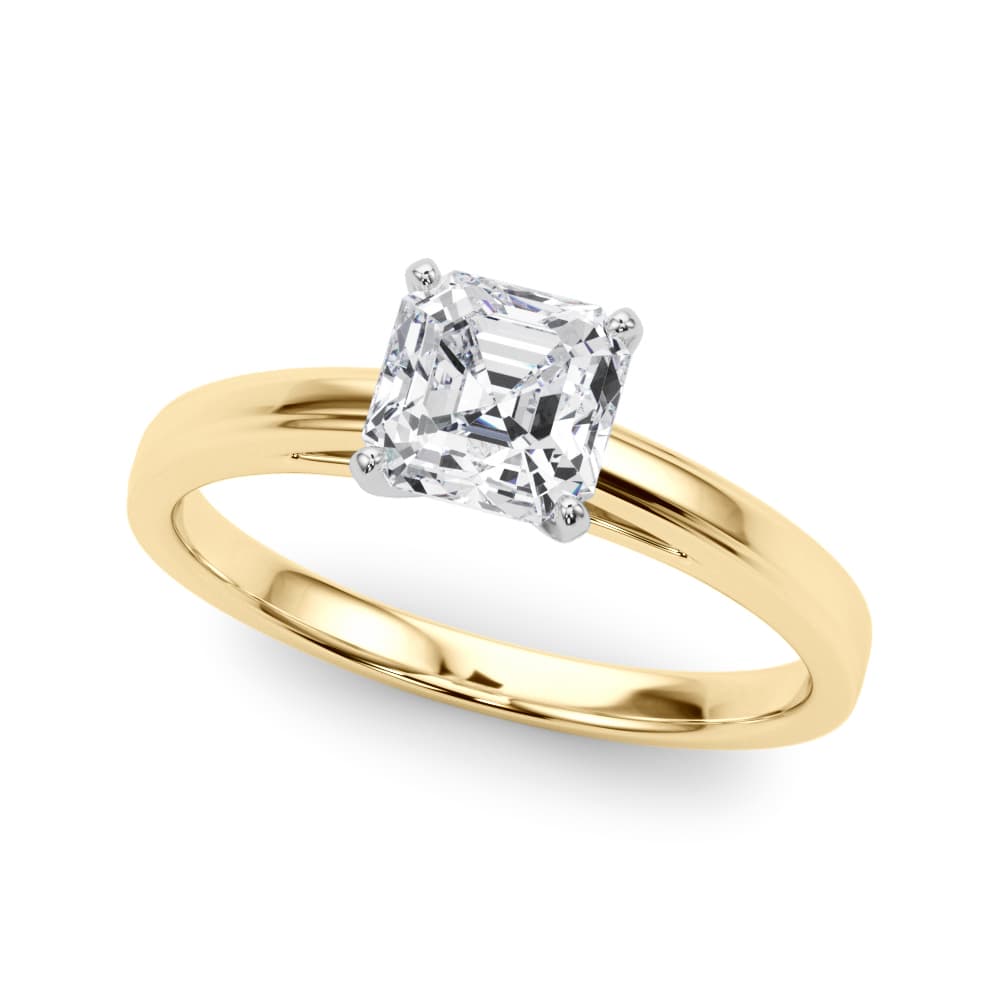 Classic Cathedral Style Peg Head Engagement Ring, style 84357, Front view in yellow gold