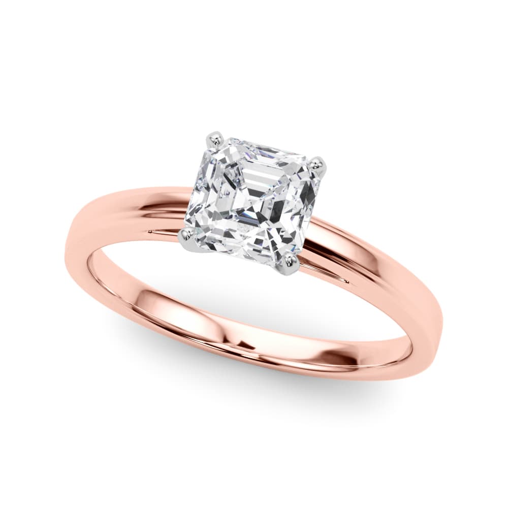 Classic Cathedral Style Peg Head Engagement Ring, style 84357, Front view in rose gold