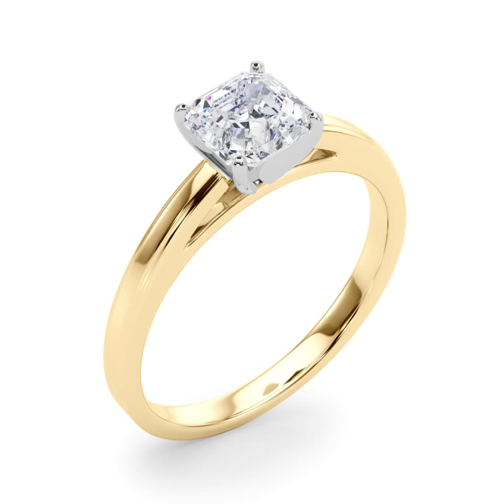 Classic Cathedral Style Peg Head Engagement Ring, style 84357, Angle view in yellow gold
