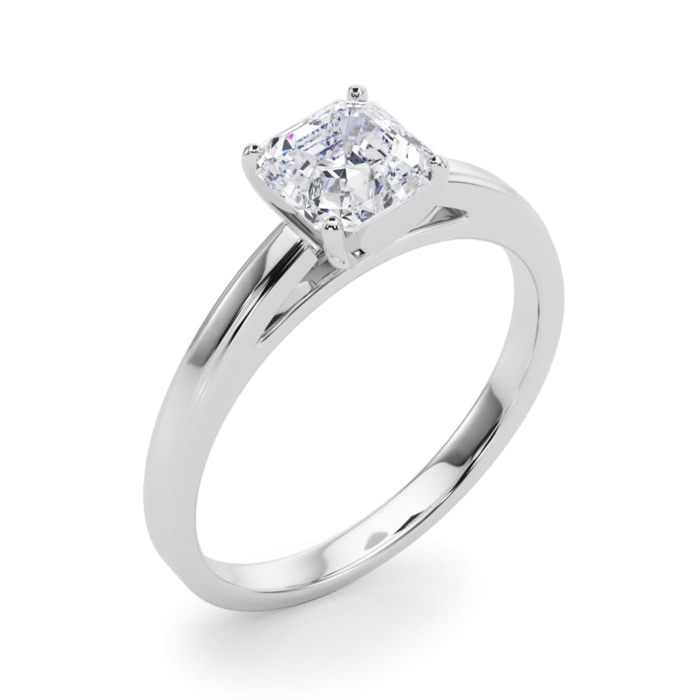 Classic Cathedral Style Peg Head Engagement Ring, style 84357, Angle view in white gold or platinum