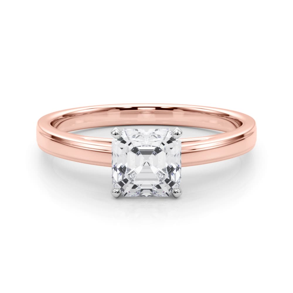 Classic Cathedral Style Peg Head Engagement Ring, style 84357, On hand view in rose gold