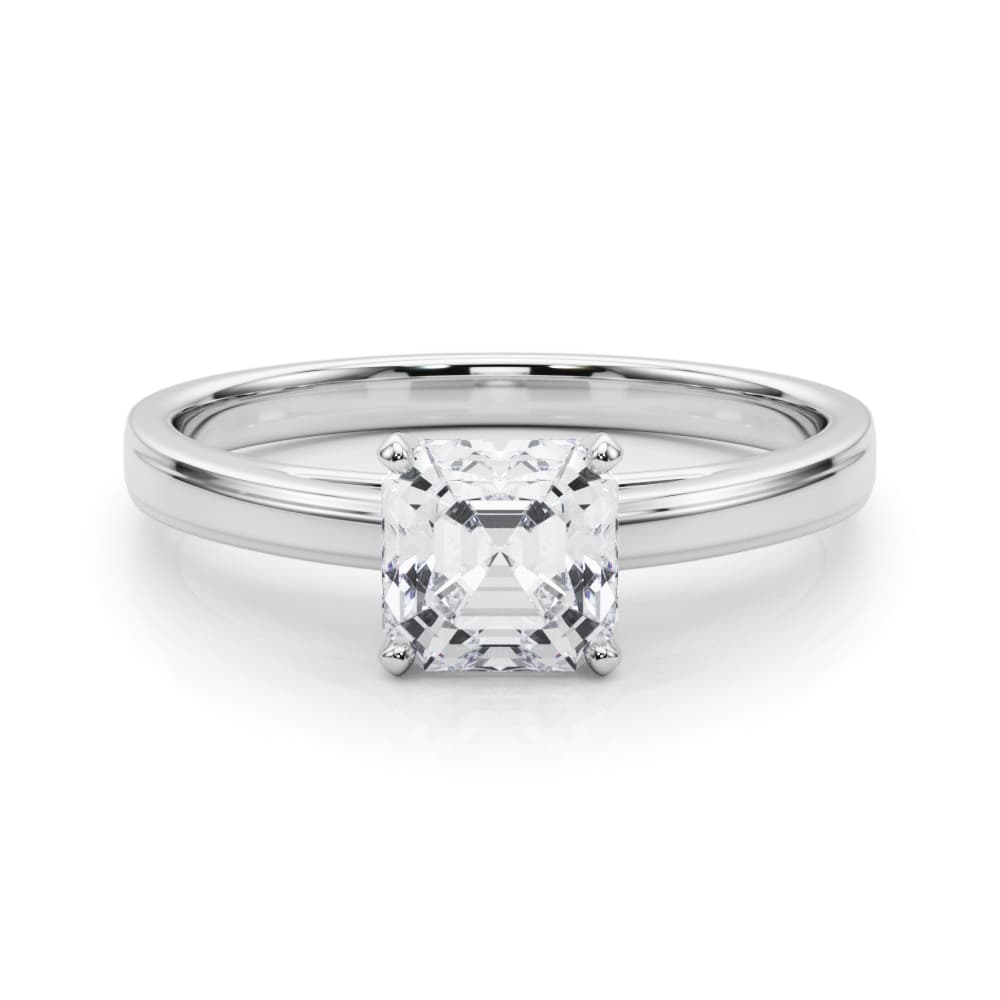 Classic Cathedral Style Peg Head Engagement Ring, style 84357, On hand view in white gold or platinum