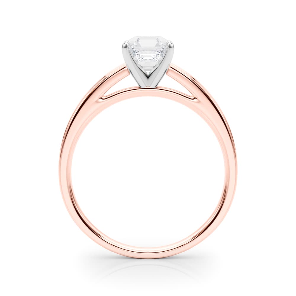Classic Cathedral Style Peg Head Engagement Ring, style 84357, Side view in rose gold