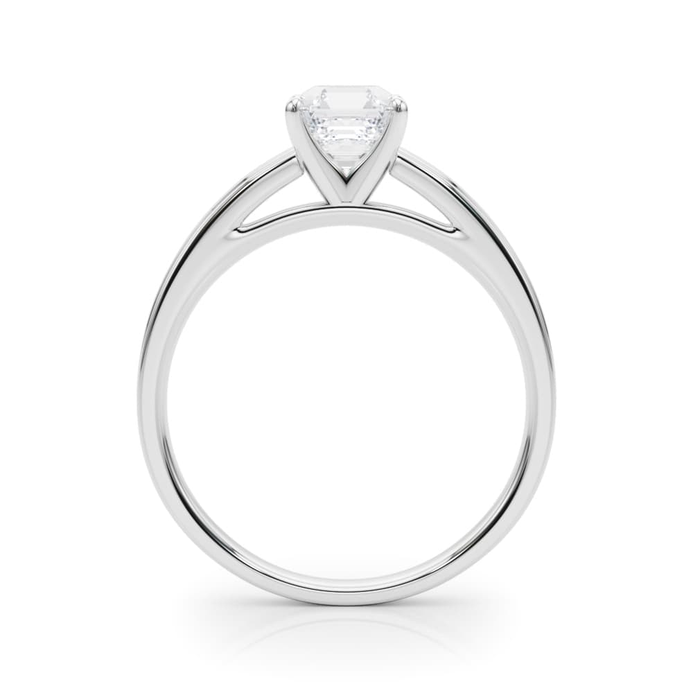 Classic Cathedral Style Peg Head Engagement Ring, style 84357, Side view in white gold or platinum