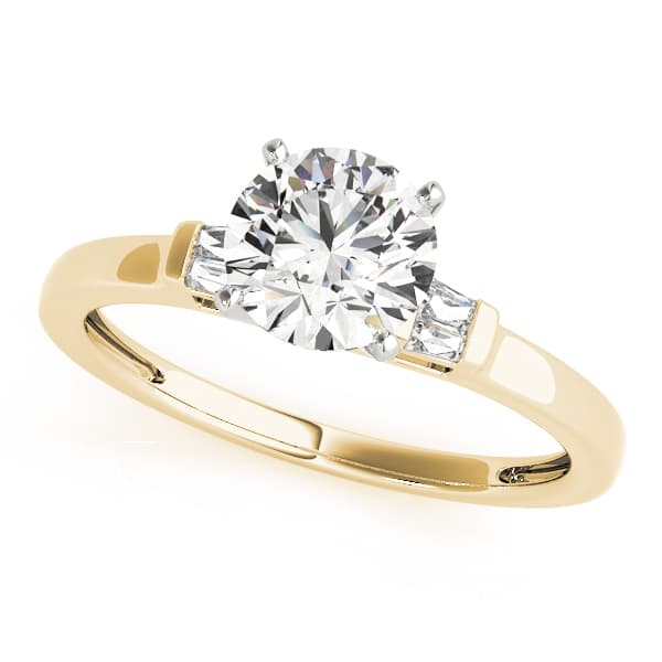 Fancy Shape Bague Engagement Ring, style 84358, Front view in yellow gold